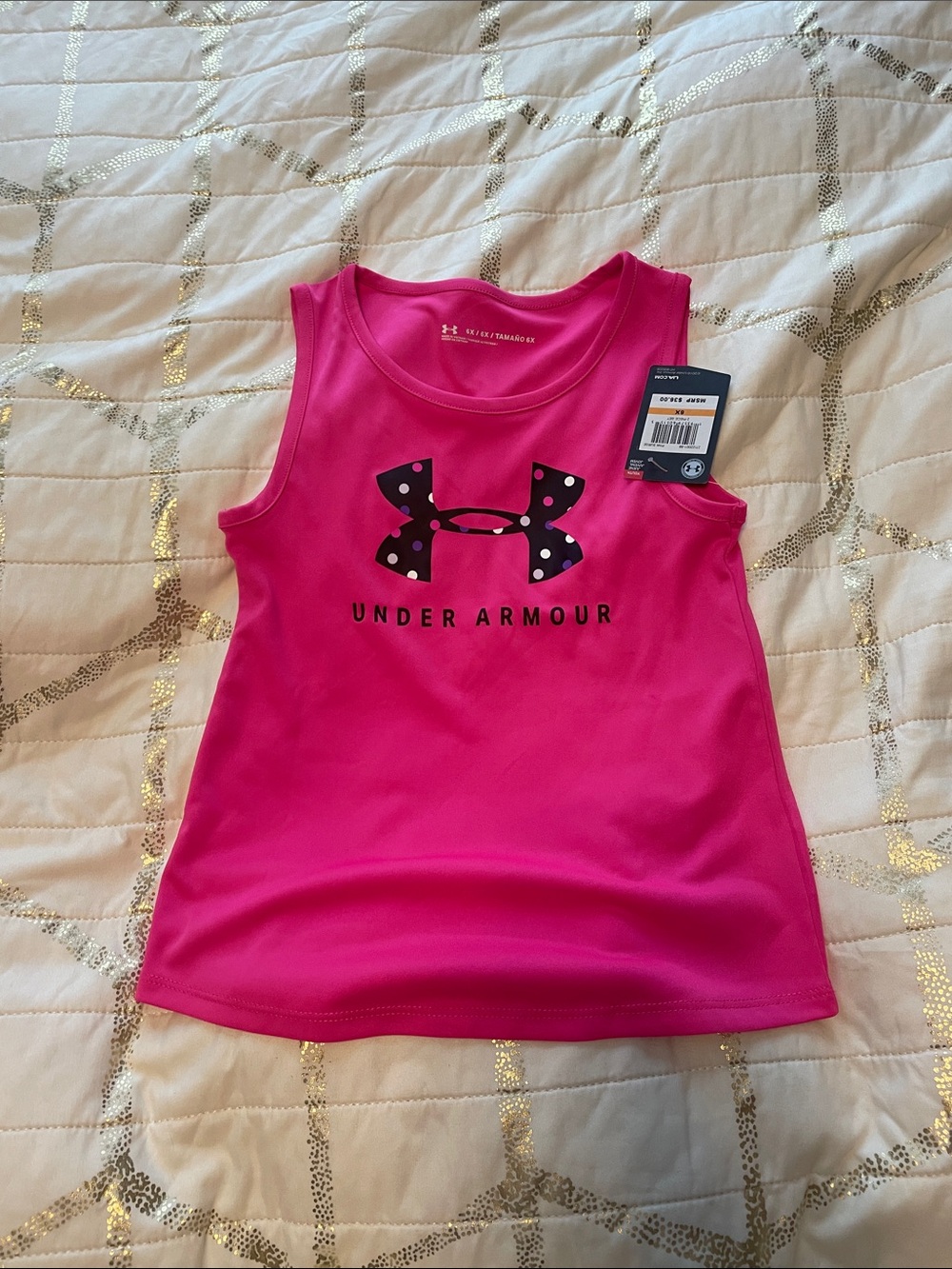 Under Armour Hot Pink Girls' Sleeveless Logo Tank